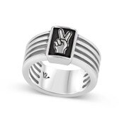 USC Trojans Oxidized Sterling Silver Fight On Fingers Multiband Ring